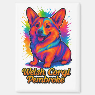 Imán Diseño Pop Art Vibrante de Welsh Corgi Pembroke