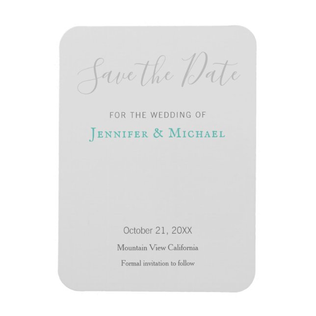 Imán Diseño Profesional de Boda Moderno Salva la Fecha (Vertical)