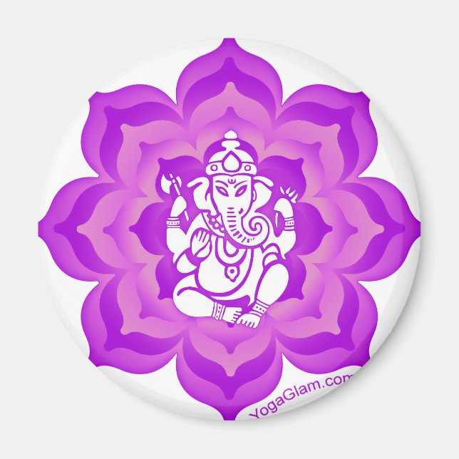 Imán Diseño púrpura de Ganesh (Frente)
