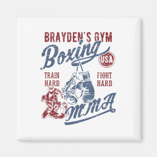 Imán Diseño retro de boxeo de gimnasia en Brayden para 