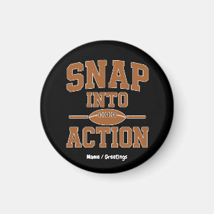 Imán Diseño Retro de Día de Fútbol Americano 'Snap Into