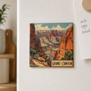 Imán Diseño Retro de Viajes del Gran Cañón