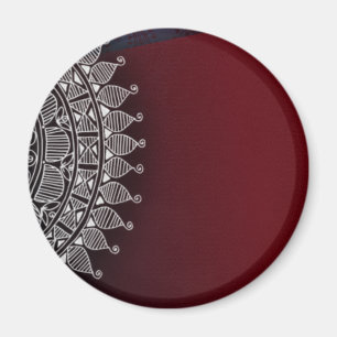 Imán Diseño rojo oscuro y de plata