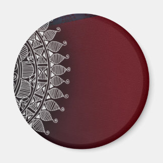 Imán Diseño rojo oscuro y plateado