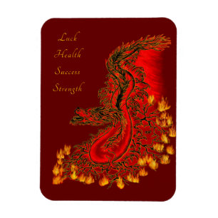Imán Diseño rojo y dorado de China Dragon