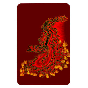 Imán Diseño rojo y dorado de China Dragon