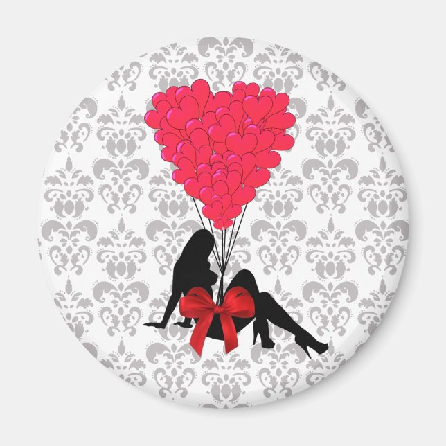 Imán Diseño romántico de San Valentín (Frente)