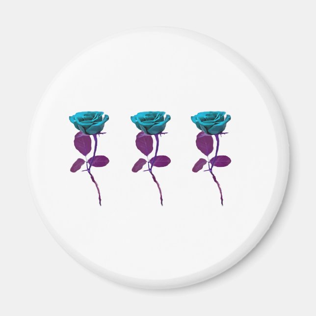 Imán Diseño Rosa azul - Arte moderno (Frente)