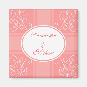 Imán Diseño rosa y blanco