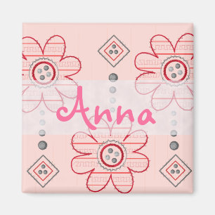 Imán Diseño rosado bonito de las flores de pared