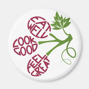 Imán Diseño sano de la cita de la comida para la