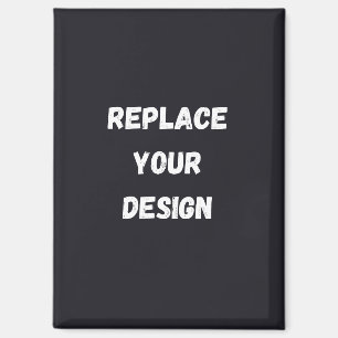 Imán Diseño simple negro personalizado Agregar foto o t