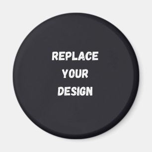 Imán Diseño simple negro personalizado Agregar foto o t