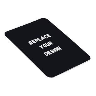Imán Diseño simple negro personalizado Agregar foto o t