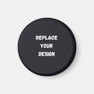 Imán Diseño simple negro personalizado Agregar foto o t