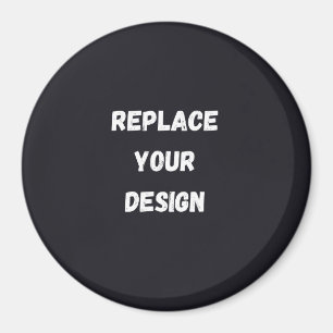 Imán Diseño simple negro personalizado Agregar foto o t