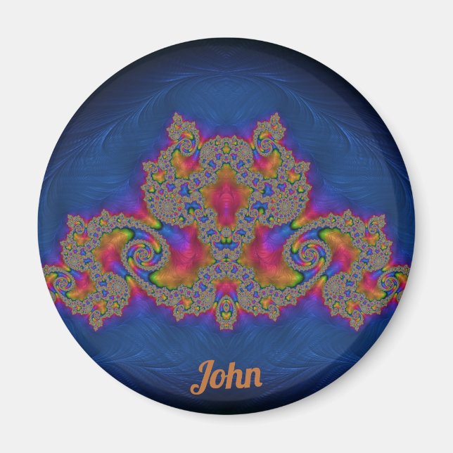 Imán Diseño sorprendente de JOHN ~ azul, rosa y amarill (Frente)