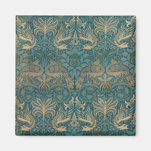 Imán Diseño textil William Morris Peacock y Dragon