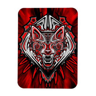 Imán Diseño Totémico Tribal Haida de Lobo