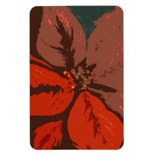Imán Diseño tradicional de Poinsettia