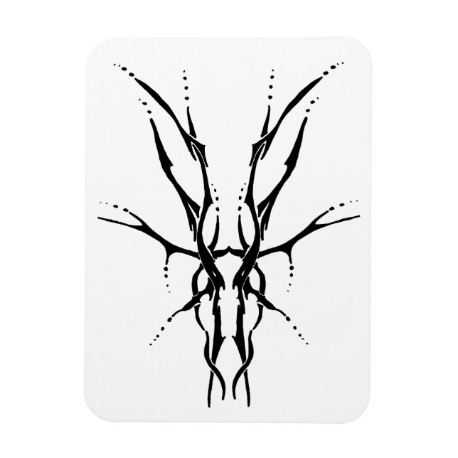 Imán Diseño tribal de cráneo de ciervos para cazadores  (Vertical)