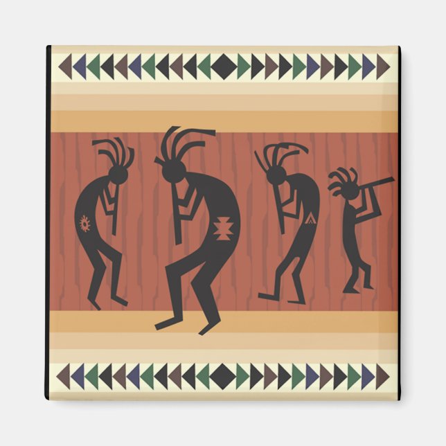 Imán Diseño tribal de Kokopelli (Frente)