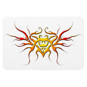 Imán Diseño tribal del corazón alado - rojo