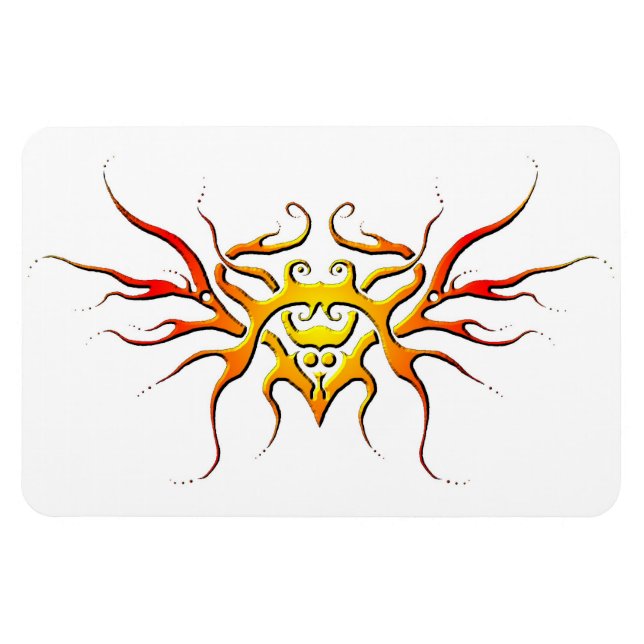 Imán Diseño tribal del corazón alado - rojo (Horizontal)