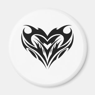 Imán Diseño tribal del tatuaje del corazón grande