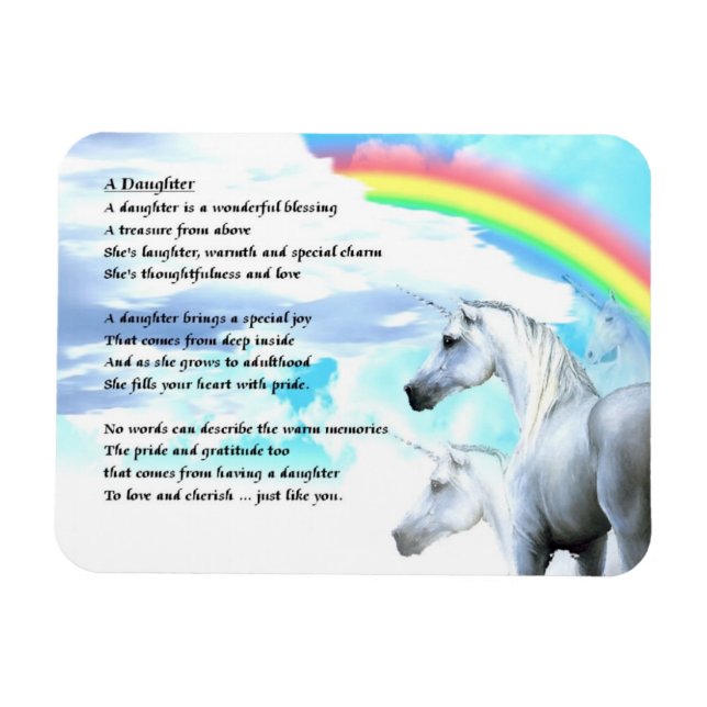 Imán Diseño Unicorn - Poema hija Magnet (Horizontal)