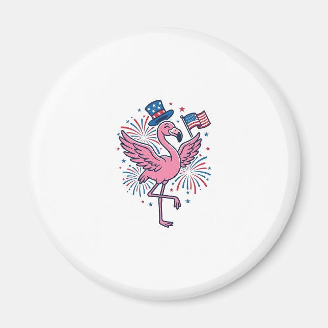 Imán Diseño vectorial de fuegos artificiales de flamenc (Frente)