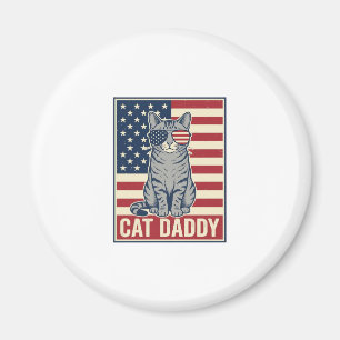 Imán Diseño vectorial de gato patriótico Cat Daddy_1