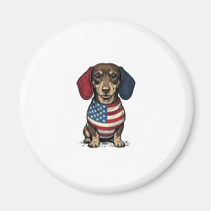 Imán Diseño vectorial de grabado vintage de dachshund p