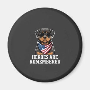 Imán Diseño vectorial de perro héroe Rottweiler patriót