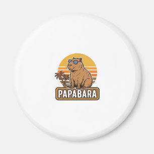 Imán Diseño vectorial PAPABARA Capybara padre retro_1