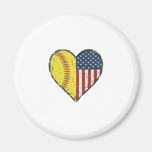 Imán Diseño vectorial vintage de béisbol patriótico cor