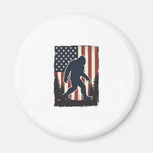 Imán Diseño vectorial vintage de Bigfoot con bandera am