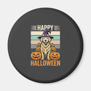 Imán Diseño Vintage de Calabaza de Halloween de Golden