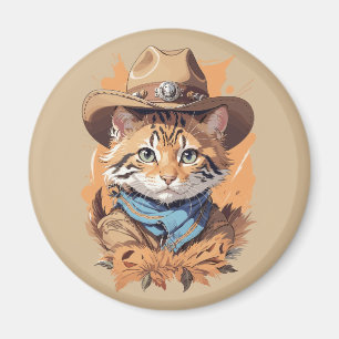 Imán Diseño Vintage de Gatito Vaquero