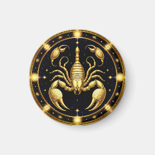 Imán Diseño Zodiacal Escorpión Dorado