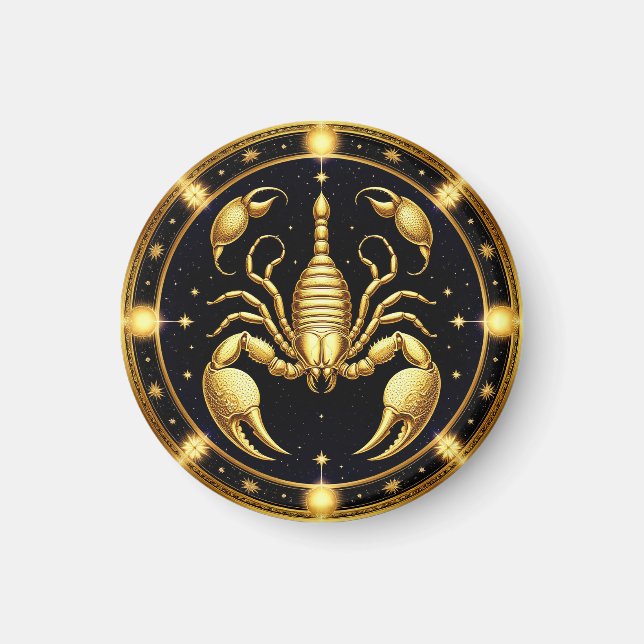 Imán Diseño Zodiacal Escorpión Dorado (Frente)