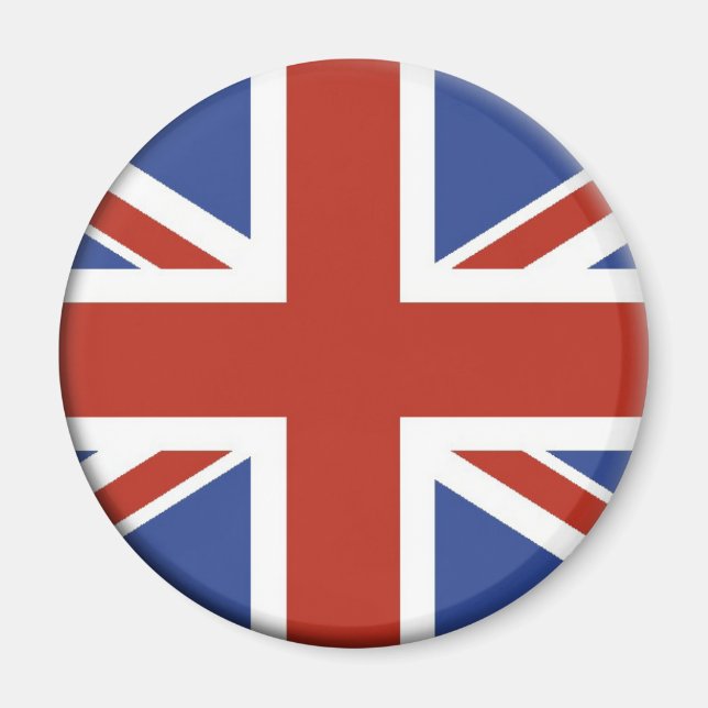 Imán Diseños de Círculo de Bandera de Union Jack UK. (Frente)