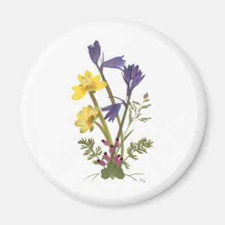 Imán Diseños de flores presionadas