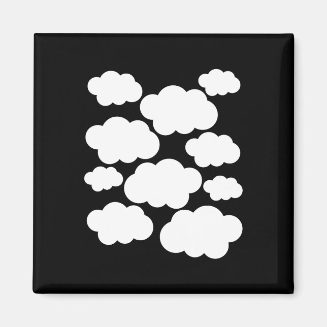 Imán Disfraces de Halloween con nubes blancas (Frente)