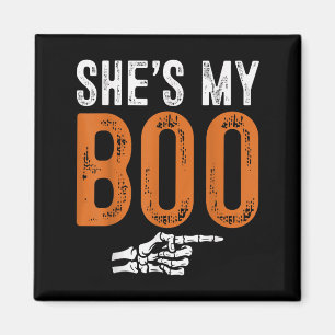 Imán disfraces de Halloween Ella es mi Boo Pareja Coinc