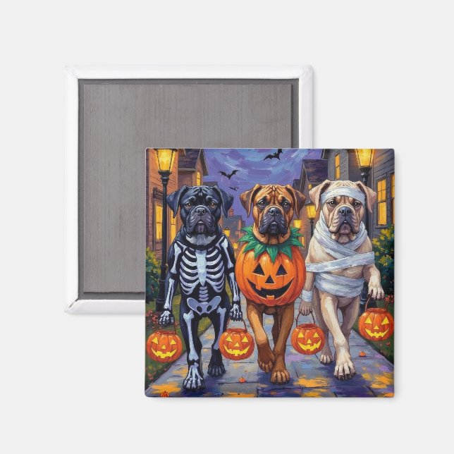 Imán Disfraces de Halloween para pedir dulces de Bullma (Anverso/Reverso)