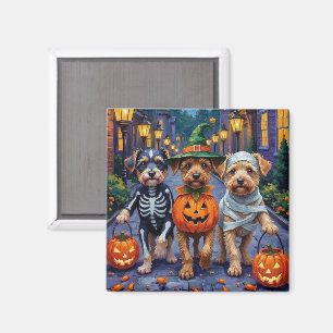 Imán Disfraces de Halloween para perros Lowchen haciend
