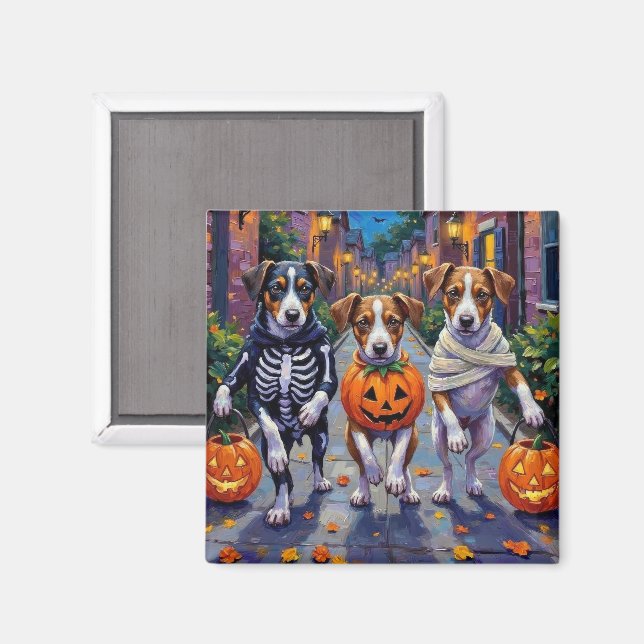 Imán Disfraces de Jack Russell para Halloween (Anverso/Reverso)
