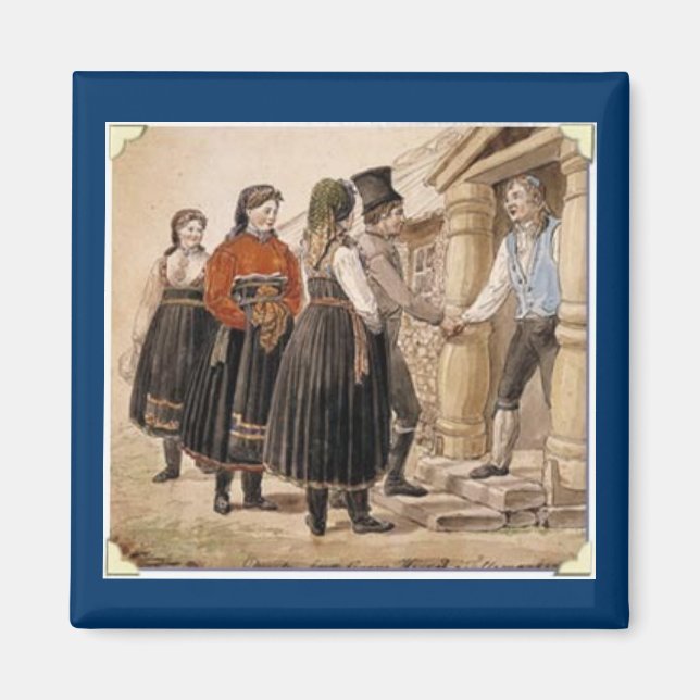 Imán Disfraces populares noruegos de la región de Telem (Frente)