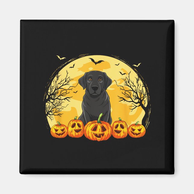 Imán Disfraz de calabazas de perro Labrador negro para  (Frente)